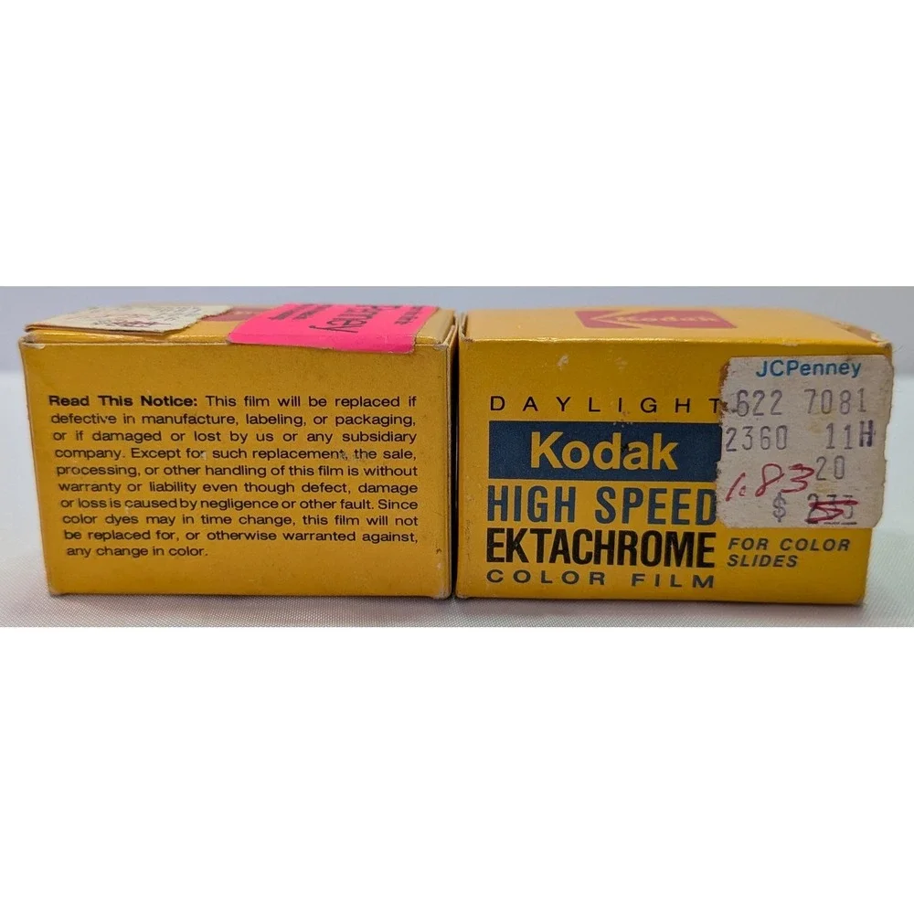 Kodak High Speed Ektachrome 35mm Film Lot 2 20 Exp ASA 160 Expired 1977 1978
